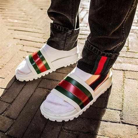 men's gucci sliders sale|gucci platform slides men.